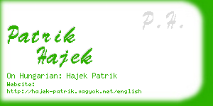 patrik hajek business card